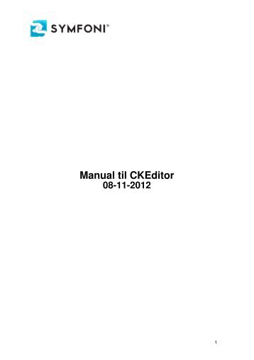 Manual til CKEditor - e-Dok