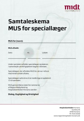 Samtaleskema til MUS speciallæger.pdf - e-Dok - Region Midtjylland