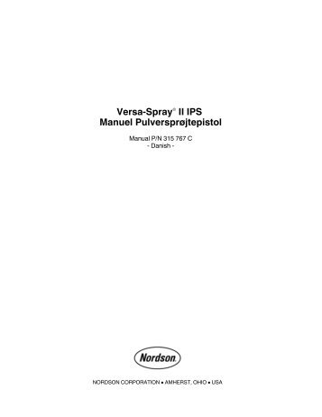 Versa‐Spray II IPS Manuel Pulversprøjtepistol - Nordson eManuals ...