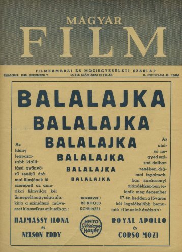 Magyar Film - 49. sz. (1940. december 7.) - EPA