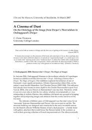 A Cinema of Dust: On the Ontology of the Image from Dreyer's ...