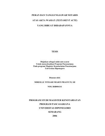 peran dan tanggungjawab notaris atas akta wasiat (testament acte)