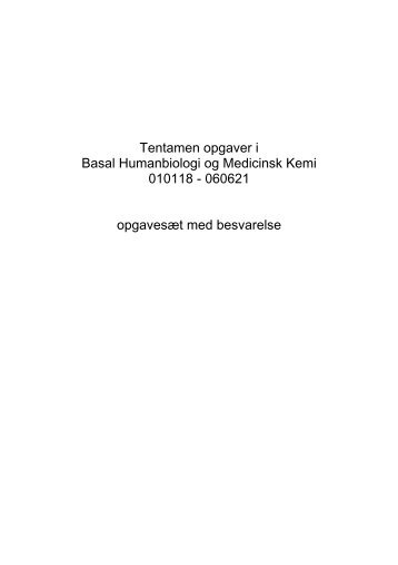 Tentamen opgaver i Medicinsk Kemi - itslearning