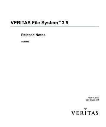 VERITAS File System™ 3.5 - filibeto.org