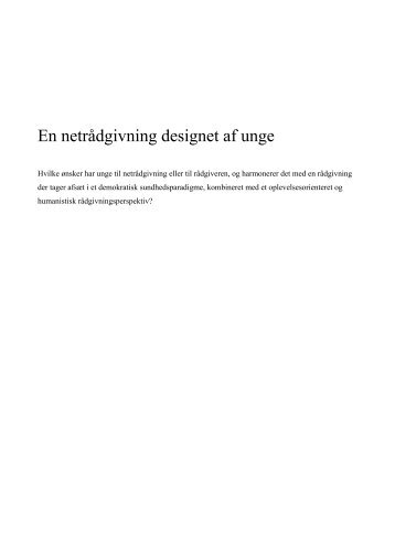 Forslag til emne for masterprojekt