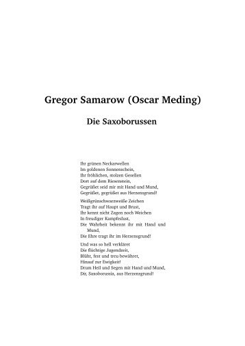 Gregor Samarow (Oscar Meding) Die Saxoborussen