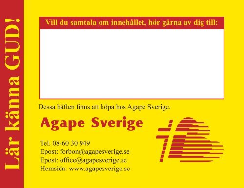 Skild från GUD - Agape Sverige