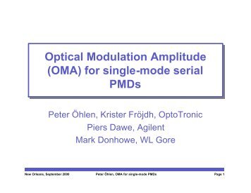 Optical Modulation Amplitude (OMA) for single-mode serial PMDs