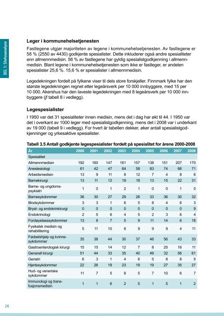 Behovet for spesialisert kompetanse i ... - Helsedirektoratet