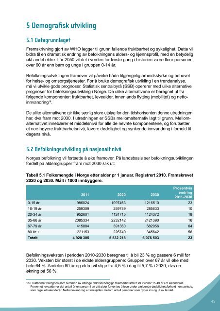 Behovet for spesialisert kompetanse i ... - Helsedirektoratet