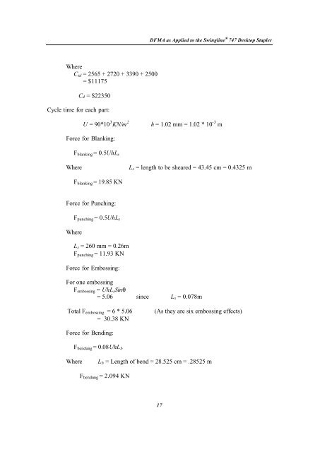 DFMA as Applied to the Swingline 747 Desktop ... - University of Utah