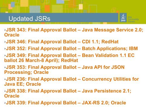 EC stats - Java Community Process Program