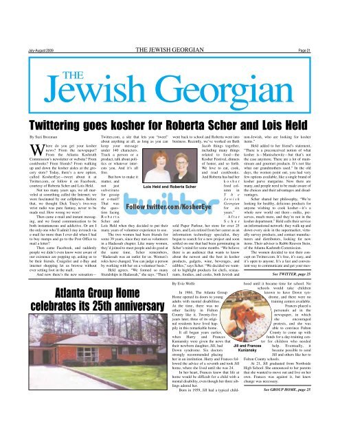 JGA July-August 09 - The Jewish Georgian