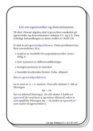Litt om egenverdier og determinanter. - IfI