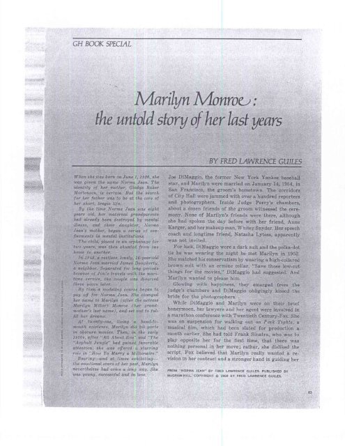 Newspapers.com - 65 years ago today, actress Marilyn Monroe married  baseball-great Joe DiMaggio in a wedding that landed on the front page of  newspapers around the country. Their rocky marriage would last