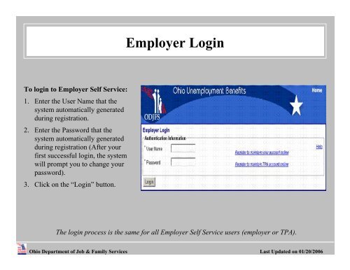 Employer Self Service User Guide - Ohio Department of Job and ...
