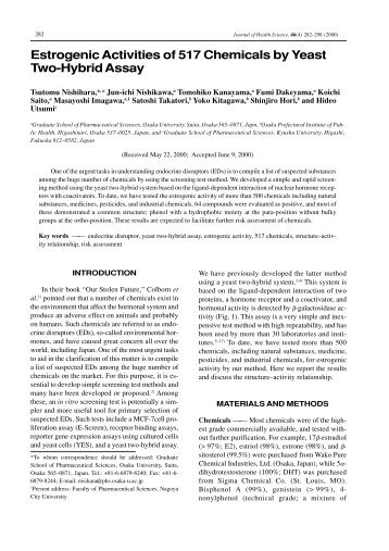 Estrogenic Activities of 517 Chemicals by Yeast Two-Hybrid Assay