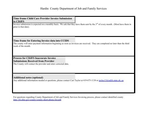 County Invoice Process - Ohio Department of Job and Family ...