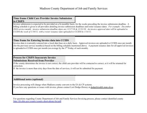 County Invoice Process - Ohio Department of Job and Family ...
