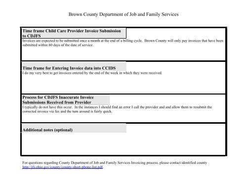 County Invoice Process - Ohio Department of Job and Family ...