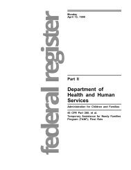 Final TANF Rule as published in the Federal Register 4/12/1999