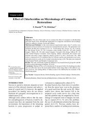 Effect of Chlorhexidine on Microleakage of Composite Restorations