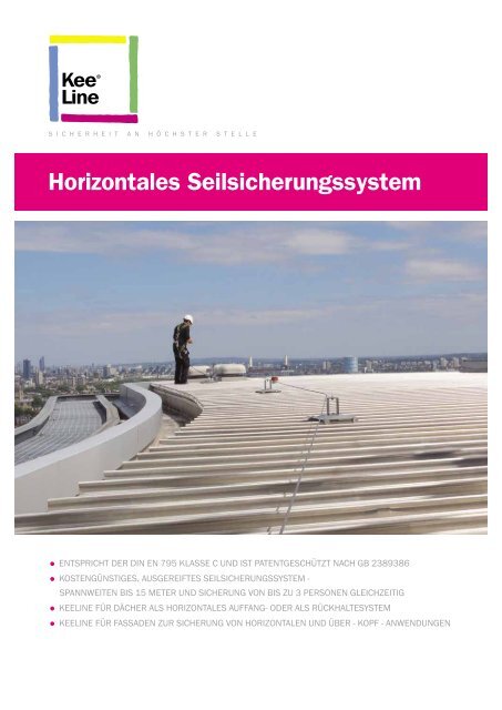 Horizontales Seilsicherungssystem - Kee Safety, DE