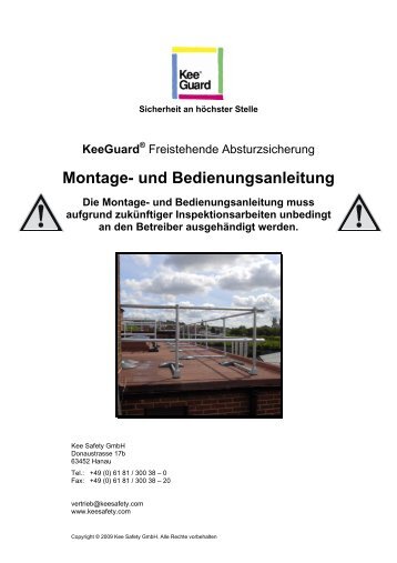 KEEGUARD Montage- und Bedienungsanleitung - Kee Safety, DE