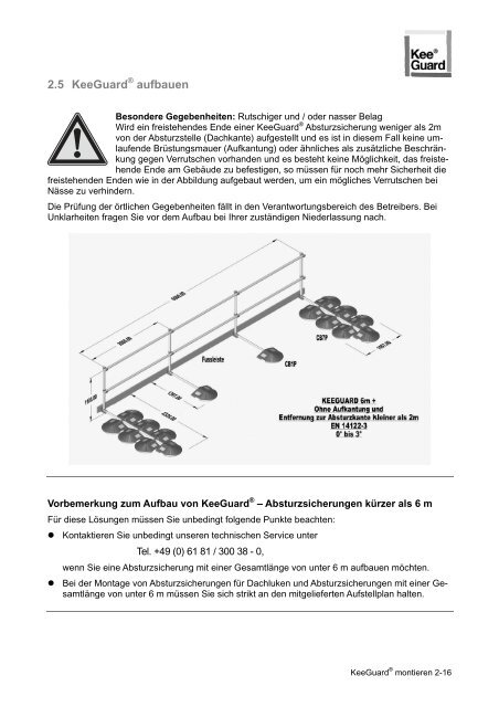 KEEGUARD Montage- und Bedienungsanleitung - Kee Safety, DE