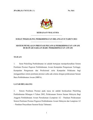 surat pekeliling perkhidmatan bilangan 8 tahun 2011 - JPA