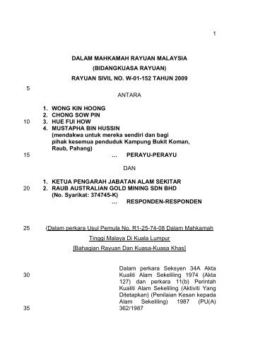 1 DALAM MAHKAMAH RAYUAN MALAYSIA (BIDANGKUASA ...