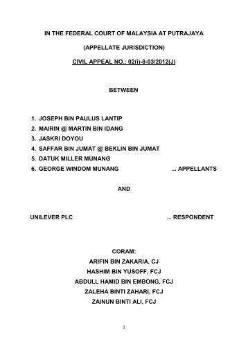 CIVIL APPEAL NO.: 02(i)-8-03/2012(J) BETWEEN 1. JOSEPH B