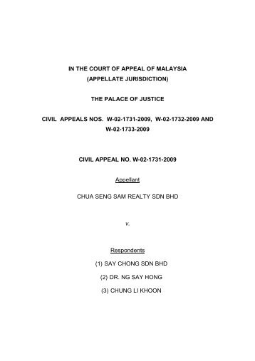 IN THE COURT OF APPEAL OF MALAYSIA (APPELLATE ...