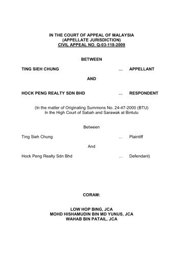 civil appeal no. q-03-118-2009 between ting sieh chung
