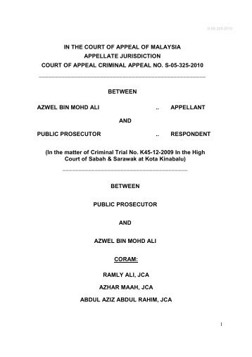 in the court of appeal of malaysia appellate jurisdiction court of ...