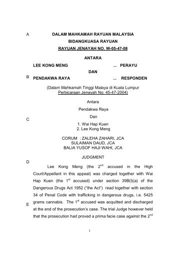 dalam mahkamah rayuan malaysia bidangkuasa rayuan rayuan