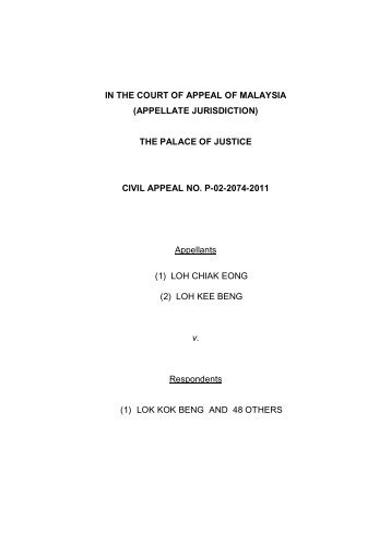 THE PALACE OF JUSTICE CIVIL APPEAL NO. P-02-2074-2011 ...
