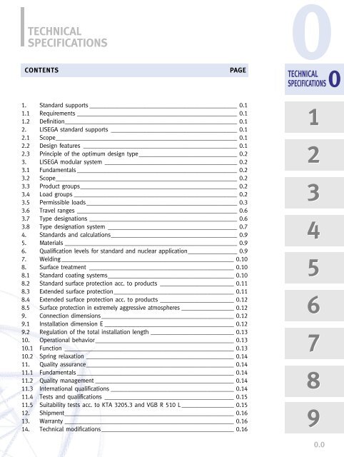 TECHNICAL SPECIFICATIONS - LISEGA