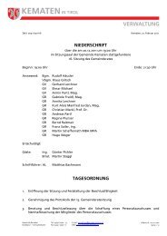 NIEDERSCHRIFT TAGESORDNUNG - Gemeinde Kematen in Tirol