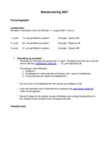 Praktiske informationer - Dansk Atletik Forbund