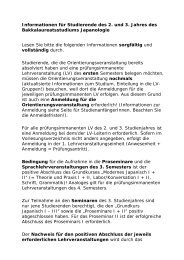 Informationen für Studierende des 2