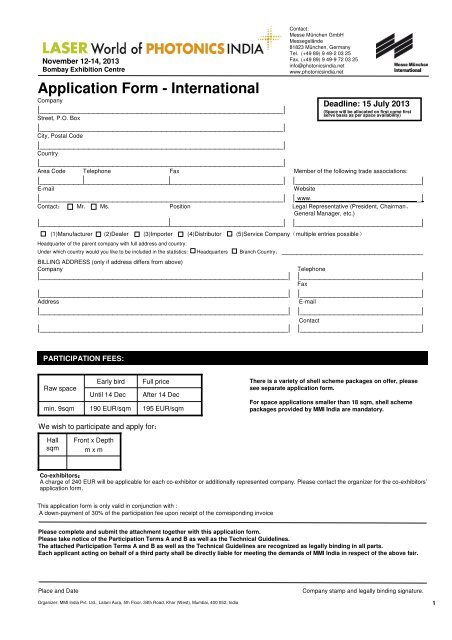 LASER Wop India 2013 application form int - Visit site media.nmm.de