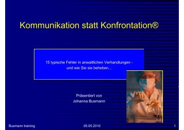 Kommunikation statt Konfrontation®