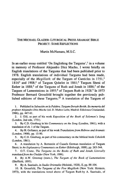 The Aramaic Bible: Targums in their Historical Context