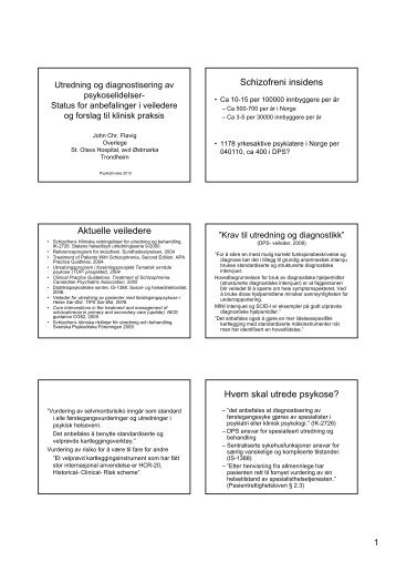 Utredning av psykose - NTNU