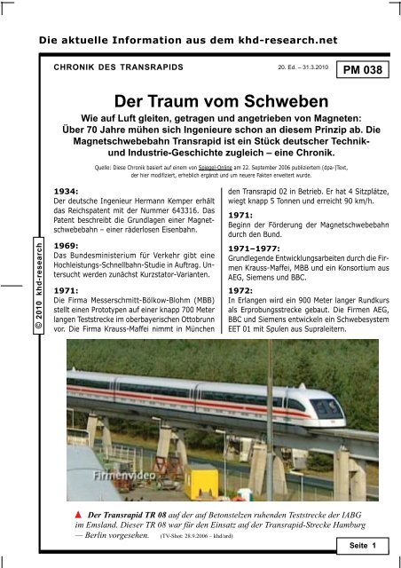 S253 S 16/96 gebraucht 1996 Transrapid BR.Deutschland BRD 