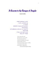 A Course in the Tongue of Angels - Aaron Leitch's Homepage - Tripod