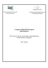 A magyar kulturális közvagyon feltérképezése - Könyvtári Intézet ...