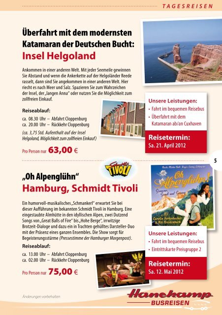 Katalog - Hanekamp Busreisen