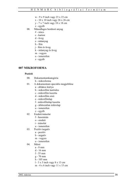 hunmarc.pdf - Könyvtári Intézet - Országos Széchényi Könyvtár